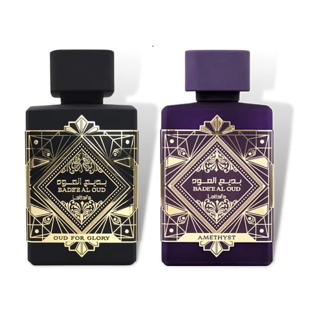 Perfume Lattafa Bade'e Al Oud, Eau de Parfum, 100 ml, set de 2 piezas