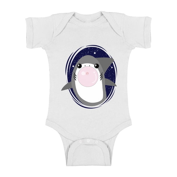 Newborn Shirts - NB 6M 12M 18M 24M - Shark Bodysuit