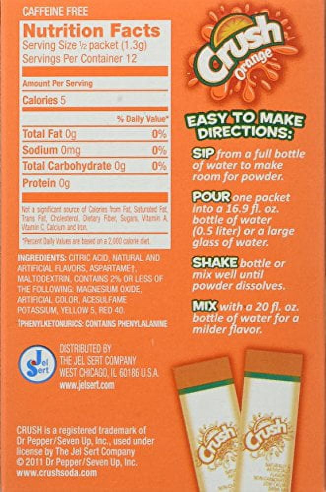 Singles To Go Powder Packets, Water Drink Mix, Orange, Non-Carbonated, Sugar Free Sticks (12 Boxes with 6 Packets Each - 72 Total Servings) - ORIGINAL FLAVOR