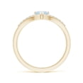 thumbnail image 2 of ANGARA Natural Solitaire Heart Aquamarine and Diamond Chevron Ring in 14K Yellow Gold for Women (Size-5mm) | March Birthstone, Birthday, Anniversary, Jewelry Gift for Women | Natural Aquamarine Ring, 2 of 9