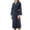 Navy, variant on Women's Billowy Waffle Bathrobe Comfy Home Belted Chic Fall Sleeping Long Sleeve Nightwear Calf Length Bath Robe Navy XX-Large-3X-Large