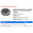 thumbnail image 2 of Engine Harmonic Balancer - Compatible with 1971 - 1974 Pontiac Ventura 4.1L 6-Cylinder 1972 1973, 2 of 2