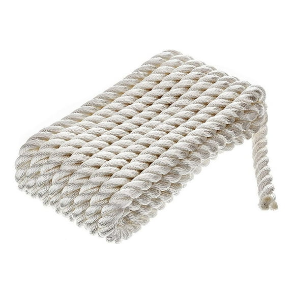 Seachoice 42601 High Quality Dock Rope for Boating - 3-Strand Twisted Nylon Line, ⅝-Inch x 25 Feet, White