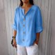 thumbnail image 2 of Camisas para mujer,Cárdigan de cuello en V para mujer, suéter con capucha de manga 3/4, poliéster, para invierno, corte holgado, ideal para uso casual y diario, sopatenor, 2 of 8