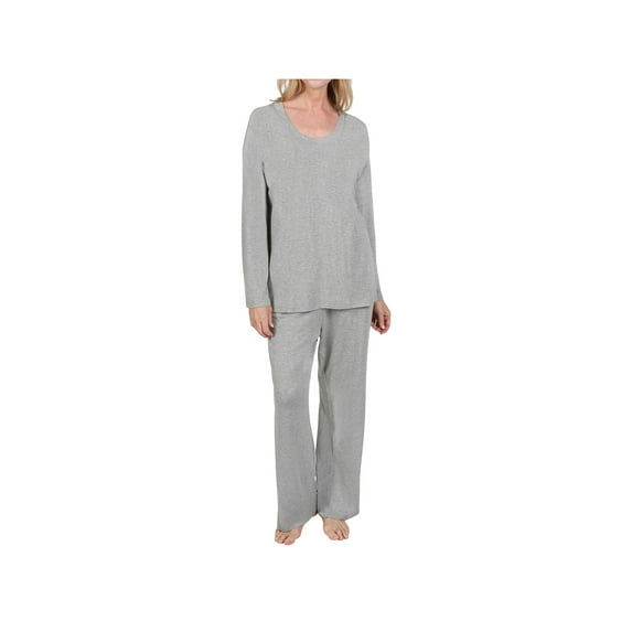 CATALOG CLASSICS Womens Long Sleeve Pajamas Lounge Set for Women - Grey, 1X