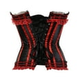 thumbnail image 3 of Stay Corset Overbust Corset Bustier women Lace Trim Corset Women victorian corset Red 4XL, 3 of 5