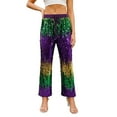 thumbnail image 3 of QATAINLAV Sequin Pants for Women Casual Drawstring High Waist Wide Leg Trousers Fashion Glitter Sparkly Sweatpants Party Club Wear Purple XXL Todays Sales, 3 of 10
