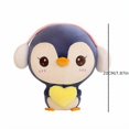 thumbnail image 2 of Heartbeating penguin doll wearing headphones and hugging heart stars penguin plush toy, 2 of 5