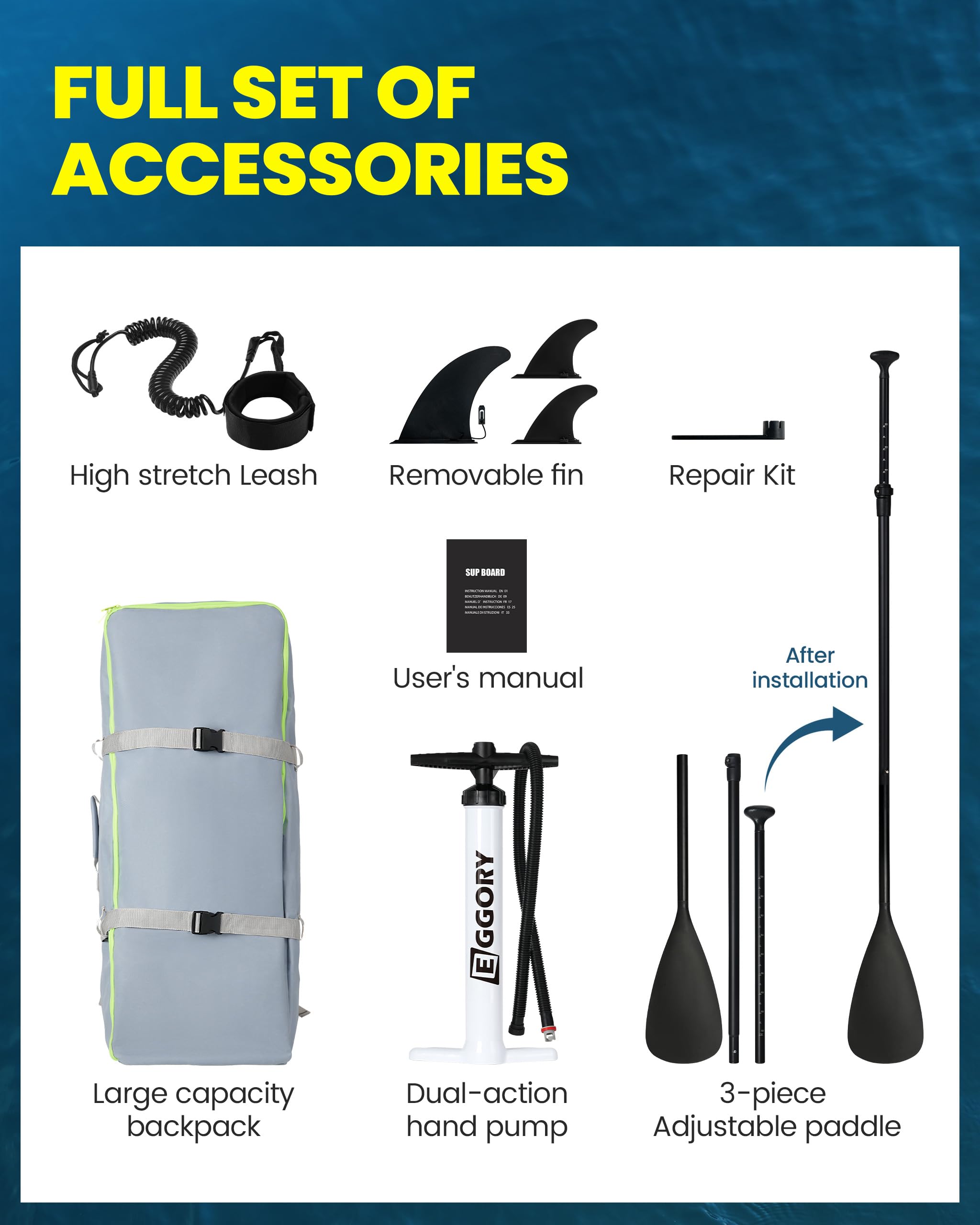 EGGORY 11 Ft Inflatable Paddle Board With Accessories photo 7