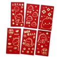 thumbnail image 1 of Sobres rojos de año Nuevo Lunar chino, 6 uds., sobres para dinero en efectivo, 6 diseños, sobres para efectivo, Hong Bao para graduación y cumpleaños Estilo E, 1 of 9