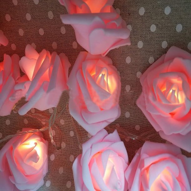 Fiudx Lámpara Led con Forma de Árbol de Rosas, Decoración Romántica para El Hogar, Diseño de Bajo Consumo, Ramas Flexibles, Material de Resina de Pvc, Ambiente de Fiesta de Boda, 2 Pilas Aa