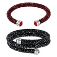 thumbnail image 1 of Swarovski CRYSTALDUST Bangle Set of 2 Bracelets Black & Red, Small -5258640, 1 of 1
