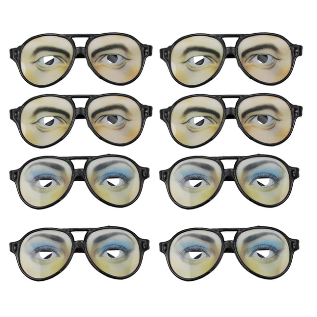 1 juego 8 piezas Hombre Mujer Gafas de fiesta Juguetes de broma Suministros de accesorios de fiesta divertidos