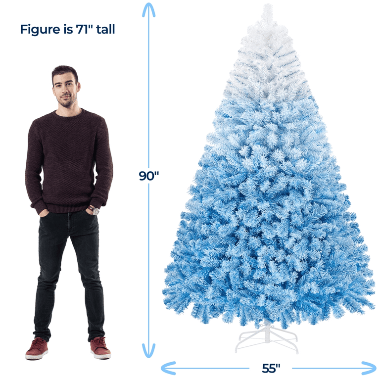Alden Design 7.5Ft Unlit Flocked Artificial Christmas Tree with