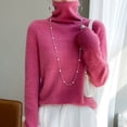thumbnail image 3 of Women Pile Collar Soild Color Pullover Short Knitted Sweater Warm Top Ladies Thermal Tops V Neck Thermals Womens Thermal Shirts Long Sleeve Thermals Underwear Thermal Long Sleeve Women Pack Long, 3 of 3