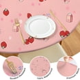 thumbnail image 4 of Red Strawberry Plants Fruit Round Fitted Tablecloth with Elastic Edge,Dining Table Cover Waterproof,Outdoor Round Tablecloth for Camping,Dining,Indoor and Outdoor, 4 of 7