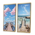 thumbnail image 3 of Designart "Coastal Tranquility Pier and Dock Views V" Coastal Pier Framed Wall Art Set Of 2 - Pink Beach Framed Wall Art Set Of 2, 3 of 7
