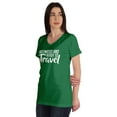 thumbnail image 4 of Inkmeso Vaccinated And Ready To Travel Funny Pro-Vaccine V-Neck T-shirt For Womens, 4 of 8