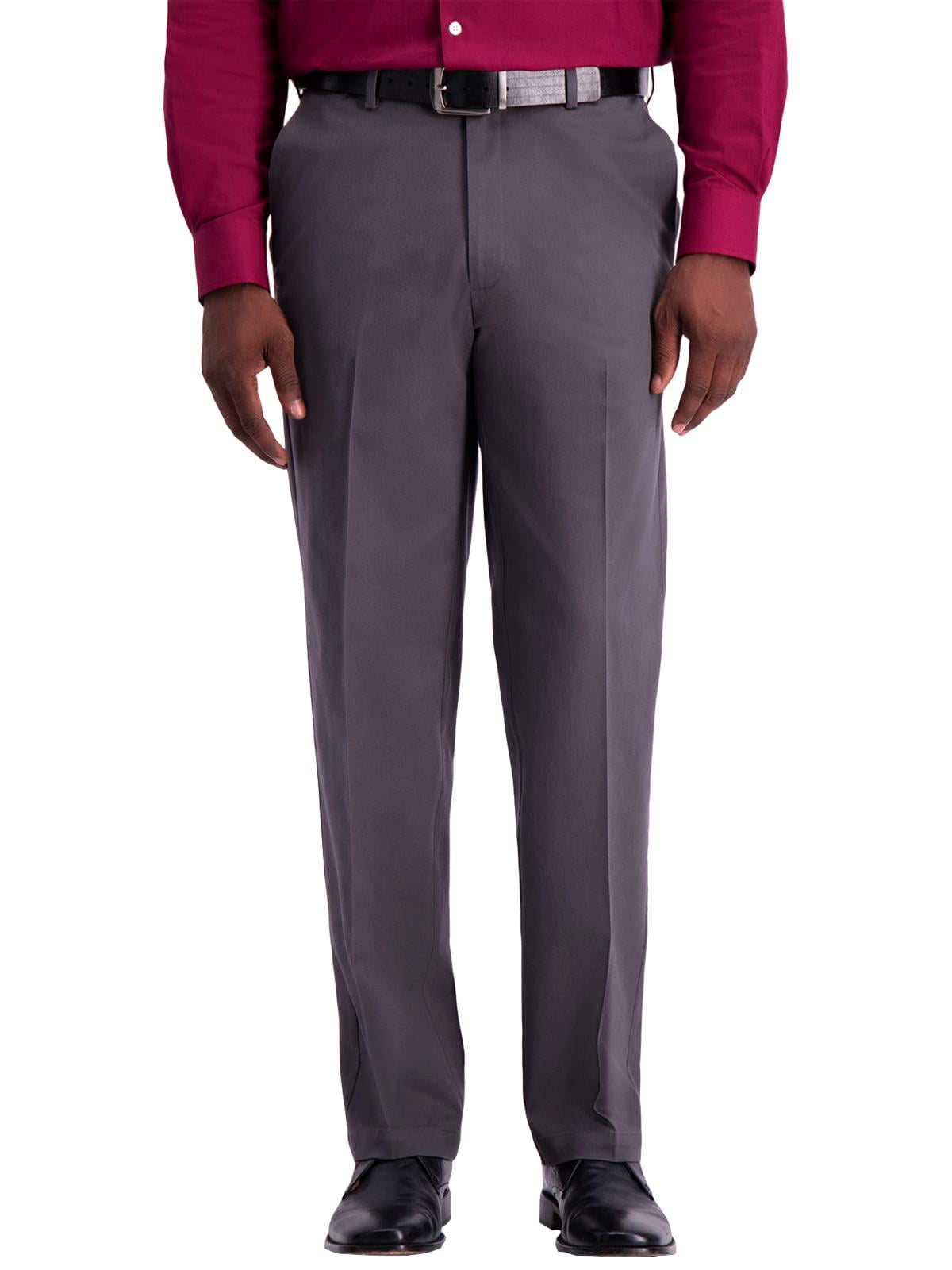 Haggar Haggar Mens Twill Classic Fit Casual Pants Gray 36/29