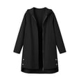 thumbnail image 4 of Floleo Women's Long Hooded Rain Jacket Waterproof Windbreaker Coat Lightweight Outdoor Raincoat with Pockets Casual Fall Spring Outerwear, 4 of 9