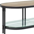 thumbnail image 4 of 47" Sandy Black And Oak Paper Veneer And Metal Oval Coffee Table With Shelf, 4 of 7