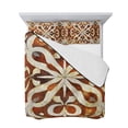 thumbnail image 7 of Burnt Orange Retro Twin XL Size Down Alternative Comforter, Lightweight Comforter Quilt Bedding Set with Pillow Shams Ethnic Flowers Impressionist Art All Seasons Bed Comforter Duvet Insert 68"x98", 7 of 7