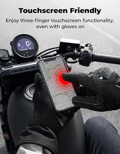 KEMIMOTO Thermal Winter Motorcycle Gloves Riding Gloves Warm Touchscreen for Men Women ATV UTV Snowmobile - Black M