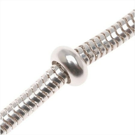 Large Rondelle Beads - Sterling Silver Rondelle Smart Bead Spacer Stoppers - Fits European Style Bracelets 8x3.5mm (2)