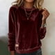 thumbnail image 1 of Karight Vintage Corduroy Shirts for Women Spring Fall Long Sleeve Crew Neck Top Casual Classic Fit Comfy Trendy Basic Pullovers, 1 of 5