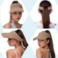 thumbnail image 6 of Sun Visor Hats for Women, Wide Brim Sun Hats for Women UV Protection, Ponytail Quick Drying Knitted Running Visors for Women, 6 of 7