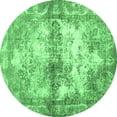 thumbnail image 1 of Ahgly Company Indoor Round Abstract Emerald Green Contemporary Area Rugs, 3' Round, 1 of 4
