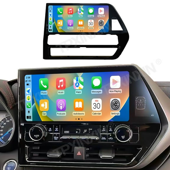 TPXINXIN 12.3 inch Screen Car Radio for Toyota Crown kluger Highlander 2022-2024 Android 14 Multimedia Player Carplay GPS Navigation Stereo