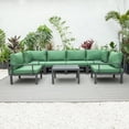 thumbnail image 2 of HomeStock Rustic Refinement 7-Piece Aluminum Patio Conversation Set With Coffee Table And Cushions, 2 of 5