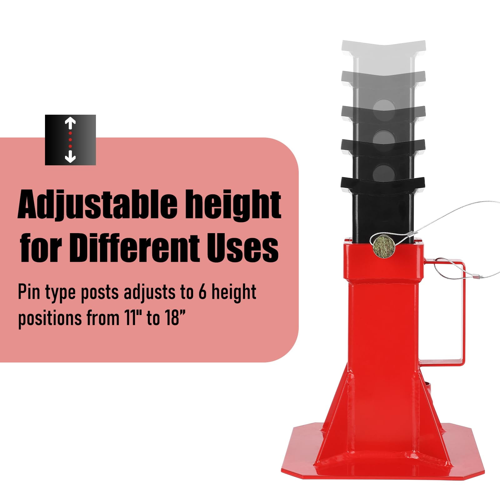 Heavy-Duty Pipe Stand,Adjustable Folding Pipe Jack Stand, Sturdy Construction 2500 lbs/10T/12T/22T Load Capacity Portable Steel Stability Stand for Welding, Automotive, Construction Projects