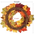 thumbnail image 4 of Coolmade 13 Inch Artificial Autumn Fall Wreath, Harvest Thanksgiving Door Wreath for Front Door with Pumpkins, Maple Leaf and Berry, 4 of 9