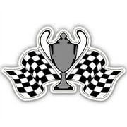 Racing Trophy - 3" Vinyl Sticker - For Car Laptop Water Bottle Phone - Waterproof Decal