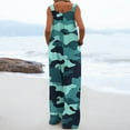 thumbnail image 4 of Awdenio Women's Jumpsuits, Rompers & Overalls Camouflage Printed Jumpsuit Casual Button Pocket Sleeveless Wide Leg Trousers, 4 of 7