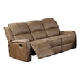 thumbnail image 2 of Charles Manual Recliner Sofa, Chestnut Brown Faux Leather, 78 Inch, 2 of 7