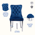 thumbnail image 6 of 63" Modern Rectangle Faux Marble Dining Table Room Sets for 6,Dining Table with 6 Velvet Dining Chairs,White Table and 6 Blue Chairs with Silver Leg, 6 of 7
