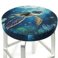 thumbnail image 3 of Daiia Watercolor Turtle4 Stool Covers Round,Round Bar Stool Covers Waterproof Bar Chair Covers Washable Stool Cushion Slipcover for 12-14 Inch Chair-14 inch, 3 of 7