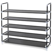 Ktaxon 5 Tiers Shoe Storage Rack Tower Cabinet Organizer, 25 Pairs, for Entryway, Hallway and Closet Space Saving Storage and Organization