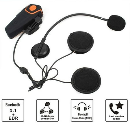 Black Bt-S2 1000M Motorcycle Helmet Headset Motorbike Riders Intercom
