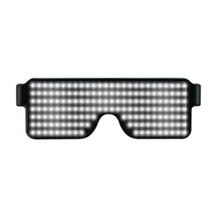 

USB Chargeable LED Light Glasses Smart Glasses Fashionable Luminous Eyeglasses Glowing Glasses for Daily Decoration Bar KTV Party Costumes White