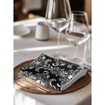 thumbnail image 6 of Horrible Skull Cloth Napkins Set of 6 Reusable Dinner Napkins, Halloween Black Flowers Skeleton Cocktail Napkin Washable Table Napkins for Wedding/Holiday Party/Baby Shower 20"x20", 6 of 7