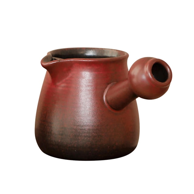 Tetera de cerámica, tetera, tetera de hojas sueltas, duradera con mango lateral para hervir agua caliente, para acampar, regalo para amantes del té , 380ml mayimx Tetera