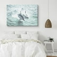 thumbnail image 2 of PixonSign Canvas Print Wall Art Dolphin Duo Swims in Water Amphibians Ocean Photography Modern Art Nautical Closeup Colorful Blue Ultra for Living Room, Bedroom, Office - 32"x48", 2 of 5