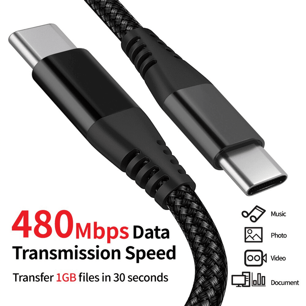 Braided USB C to USB C Cable, [3/6/10 FT] Fast Charging & Data Sync Cord, 60W Nylon USB-C Cable for MacBook Pro, iPad Pro, Samsung Galaxy, Switch, Steam Deck (1/3/10 Pack)