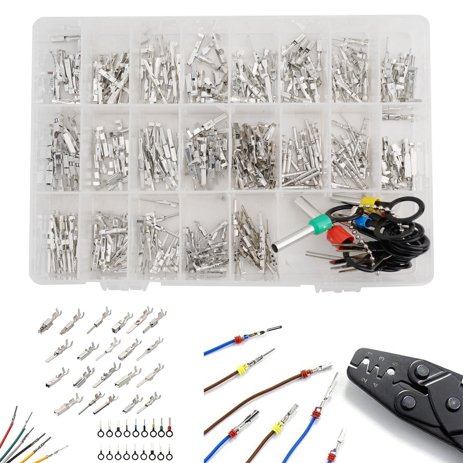 340pcs Terminal Pins Wire Harness Pins Male Female CAR Electrical Connector Kit