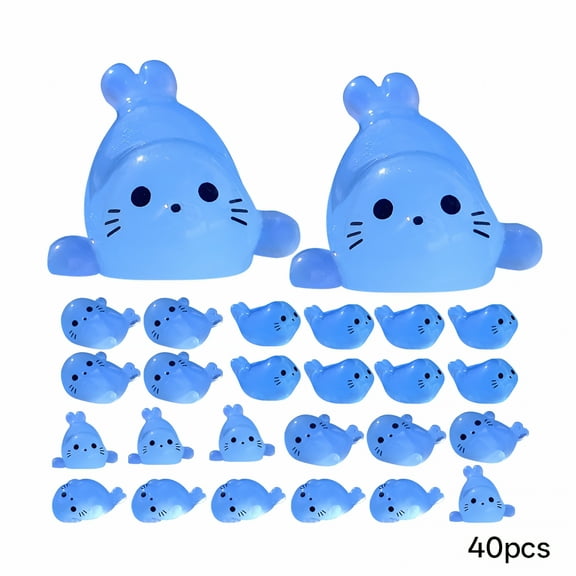 BESTSKY 40 Pcs Ornaments Models Animal Mini Resin Decors Tiny Seal Figurines Animals