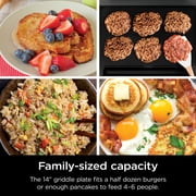 Ninja Sizzle 6-Serving Electric Indoor Griddle, Nonstick Flat Plate, GR100GDL, Black
